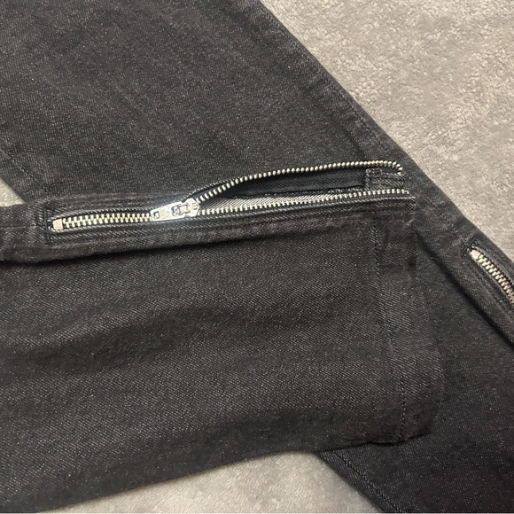 Golden Goose Deluxe Brand Black Skinny Jeans Ankle Zip Made in Italy Moto Sz 29 - Picture 6 of 11